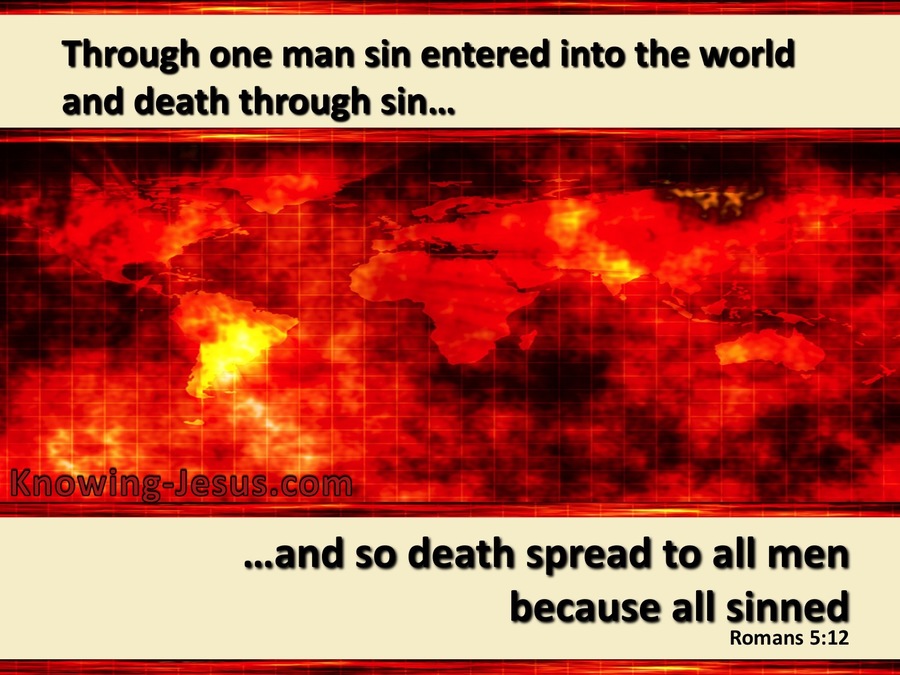 Romans 5:12 By One Man Sin Entered The World (red)